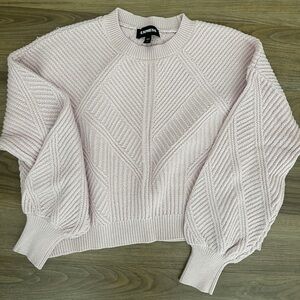 Bright light pink Express cropped sweater